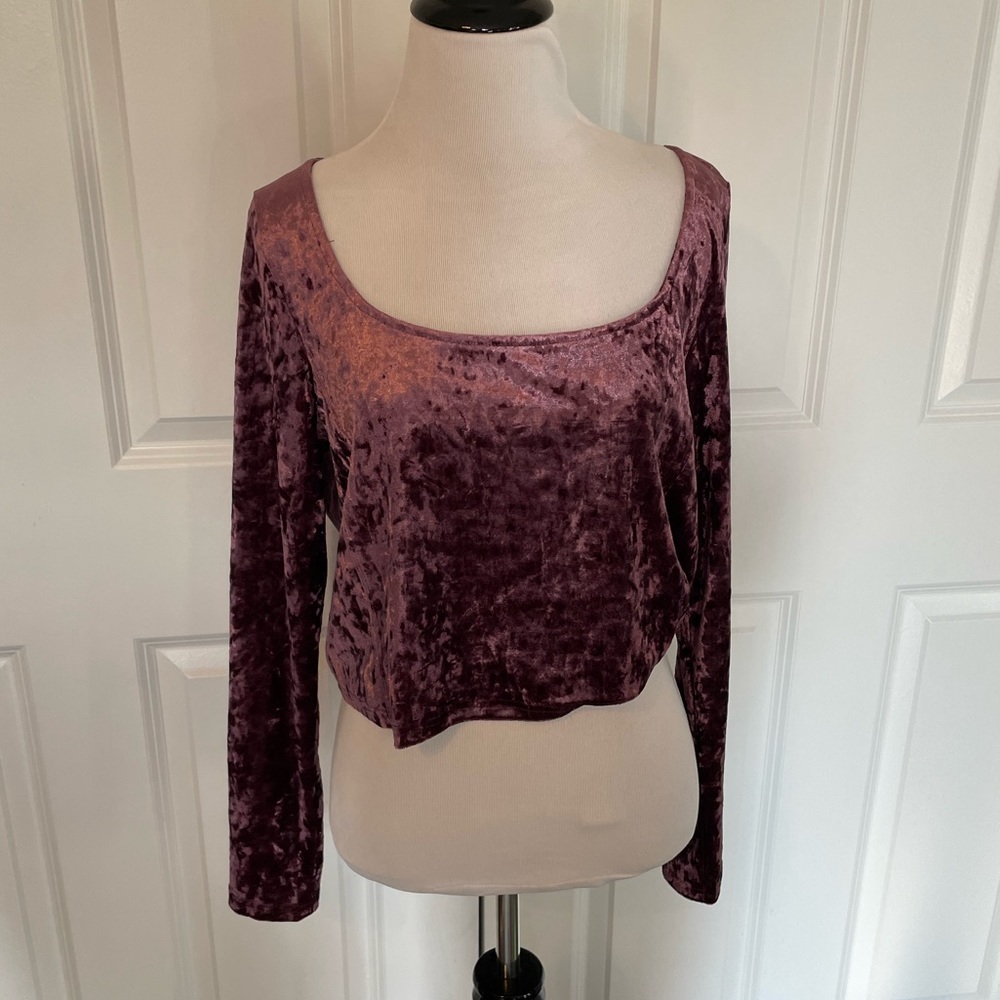 NWT Abound crushed velvet crop top